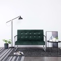 vidaXL, vidaXL 2-Sitzer-Sofa mit Armlehnen Dunkelgrün Chrom und Samt