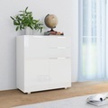 vidaXL, vidaXL Sideboard Hochglanz Weiß 71×35×76 cm Spanplatte
