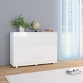 Diverse Hardware, Sideboard Hochglanz-Weiss 107 x 35 x 76 cm