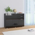 Diverse Hardware, Sideboard Hochglanz-Schwarz 107 x 35 x 76 cm