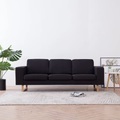 Diverse Hardware, 3-Sitzer-Sofa Stoff Schwarz