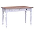 vidaXL, vidaXL Schreibtisch mit Schubladen Weiß 117x57x75 cm Altholz Massiv