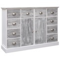 vidaXL, vidaXL Sideboard mit 10 Schubladen Grau 113×30×79 cm Holz