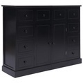 Diverse Hardware, Sideboard mit 10 Schubladen Schwarz 113 x 30 x 79 cm Holz