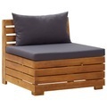Diverse Hardware, Modular-Mittelsofa 1 Stk. mit Auflagen Massivholz Akazie