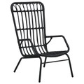 Diverse Hardware, Gartenstuhl Poly Rattan Schwarz