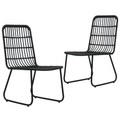 vidaXL, vidaXL Gartenstühle 2 Stk. Poly Rattan Schwarz