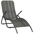 Diverse Hardware, Klappbare Sonnenliege Poly Rattan Grau