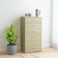 Diverse Hardware, Sideboard mit 7 Schubladen Sonoma-Eiche 50x34x96 cm Spanplatte
