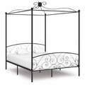 Diverse Hardware, Himmelbett-Gestell Schwarz Metall 180 x 200 cm