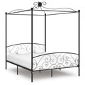 Diverse Hardware, Himmelbett-Gestell Schwarz Metall 160 x 200 cm