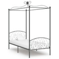 Diverse Hardware, Himmelbett-Gestell Grau Metall 90 x 200 cm