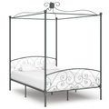 Diverse Hardware, Himmelbett-Gestell Grau Metall 120 x 200 cm