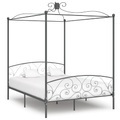 Diverse Hardware, Himmelbett-Gestell Grau Metall 180 x 200 cm