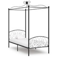 Diverse Hardware, Himmelbett-Gestell Schwarz Metall 90 x 200 cm