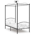 Diverse Hardware, Himmelbett-Gestell Schwarz Metall 100 x 200 cm