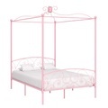 Diverse Hardware, Himmelbett-Gestell Rosa Metall 140 x 200 cm
