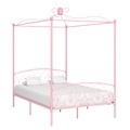 Diverse Hardware, Himmelbett-Gestell Rosa Metall 120 x 200 cm