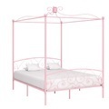 Diverse Hardware, Himmelbett-Gestell Rosa Metall 160 x 200 cm