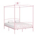 Diverse Hardware, Himmelbett-Gestell Rosa Metall 180 x 200 cm
