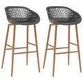 vidaXL, vidaXL Barhocker 2 Stk. Grau