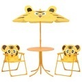 vidaXL, vidaXL 3-tlg. Garten-Bistro-Set für Kinder mit Sonnenschirm Gelb