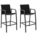 vidaXL, vidaXL Garten-Barstühle 2 Stk. Schwarz Textilene
