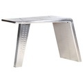 vidaXL, vidaXL Schreibtisch Flugzeugflügel-Optik Silbern 112x50x76 cm Metall