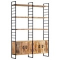 vidaXL, vidaXL Bücherregal 4 Ebenen 124x30x180 cm Raues Mangoholz