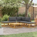 Diverse Hardware, 6-tlg. Garten-Lounge-Set mit Auflagen Massivholz Akazie