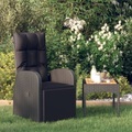 Diverse Hardware, Garten-Liegestuhl mit Auflage Poly Rattan Schwarz