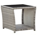 Diverse Hardware, Couchtisch Grau 45 x 45 x 40 cm Poly Rattan und Glas