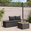Diverse Hardware, Sonnenliege mit Auflage Poly Rattan Schwarz