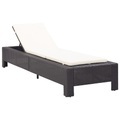 Diverse Hardware, Sonnenliege mit Auflage Schwarz Poly Rattan