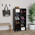 vidaXL, vidaXL Schuhregal Schwarz 54×34×100 cm Spanplatte