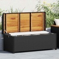 Diverse Hardware, Gartenbank mit Stauraum 120 cm Poly Rattan Schwarz
