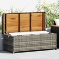 Diverse Hardware, Gartenbank mit Stauraum 120 cm Poly Rattan Grau