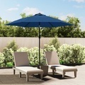 Diverse Hardware, Sonnenschirm mit LED-Leuchten und Stahlmast 300 cm Azurblau
