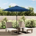 Diverse Hardware, Sonnenschirm mit LED-Leuchten und Stahlmast 300 cm Azurblau