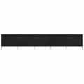 Diverse Hardware, 5-teiliges Windschutzgewebe 600 x 120 cm Schwarz