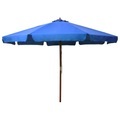 Diverse Hardware, Sonnenschirm mit Holzmast 330 cm Azurblau