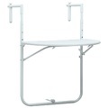 vidaXL, vidaXL Balkonhängetisch Weiß 60 x 64 x 83,5 cm Kunststoff Rattanoptik