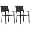 vidaXL, vidaXL Gartenstühle 2 Stk. Schwarz HDPE Holz-Optik