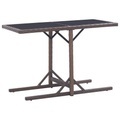 vidaXL, vidaXL Gartentisch Braun 110×53×72 cm Glas und Poly Rattan