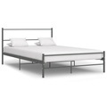 vidaXL, vidaXL Bettgestell Grau Metall 160×200 cm