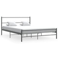 vidaXL, vidaXL Bettgestell Grau Metall 140×200 cm