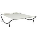 vidaXL, vidaXL Outdoor-Loungebett Stoff Cremeweiß