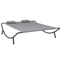 Diverse Hardware, Outdoor-Loungebett Stoff Anthrazit