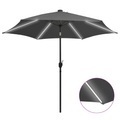 Diverse Hardware, Sonnenschirm mit LED-Leuchten & Aluminium-Mast 300 cm Anthrazit