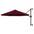 Diverse Hardware, Sonnenschirm Wandmontage mit Metallmast 300 cm Burgunderrot